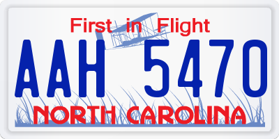 NC license plate AAH5470