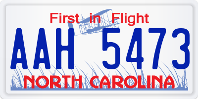 NC license plate AAH5473