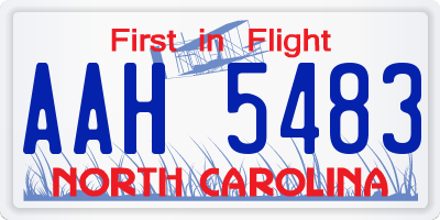 NC license plate AAH5483