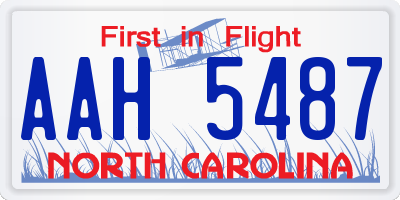NC license plate AAH5487