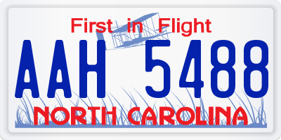 NC license plate AAH5488