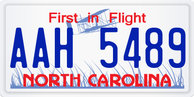NC license plate AAH5489