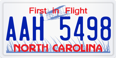 NC license plate AAH5498