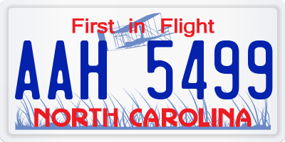NC license plate AAH5499