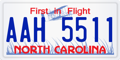 NC license plate AAH5511