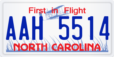 NC license plate AAH5514