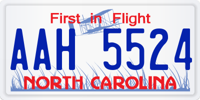 NC license plate AAH5524