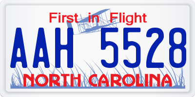 NC license plate AAH5528