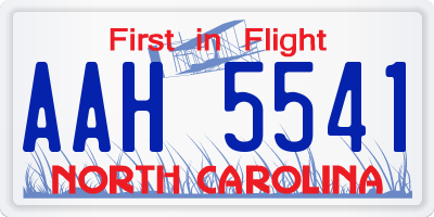 NC license plate AAH5541
