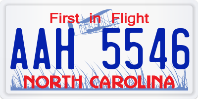 NC license plate AAH5546
