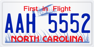 NC license plate AAH5552