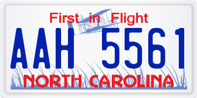 NC license plate AAH5561
