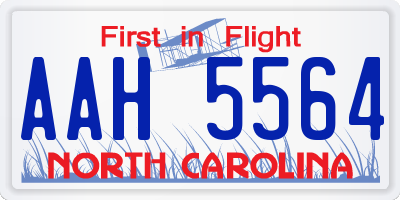 NC license plate AAH5564