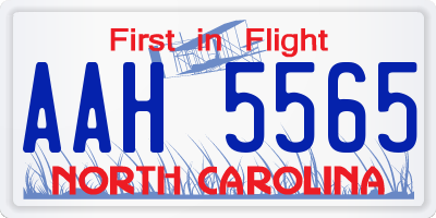 NC license plate AAH5565