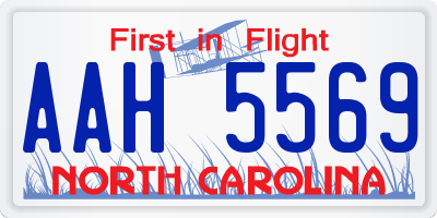 NC license plate AAH5569