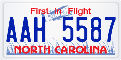 NC license plate AAH5587