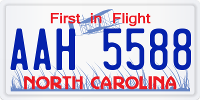 NC license plate AAH5588