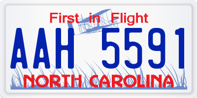 NC license plate AAH5591