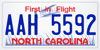 NC license plate AAH5592