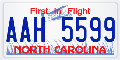 NC license plate AAH5599