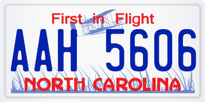 NC license plate AAH5606