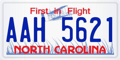 NC license plate AAH5621
