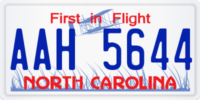NC license plate AAH5644
