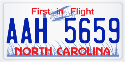 NC license plate AAH5659