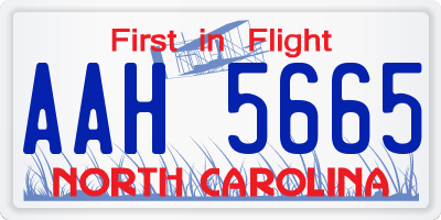 NC license plate AAH5665