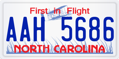 NC license plate AAH5686