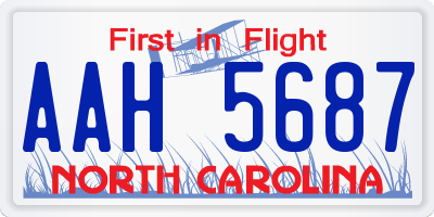 NC license plate AAH5687