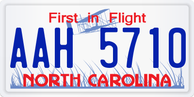 NC license plate AAH5710
