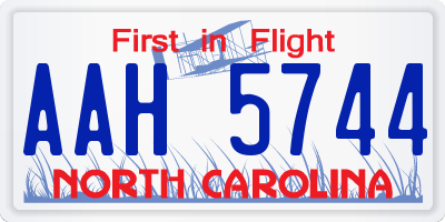 NC license plate AAH5744