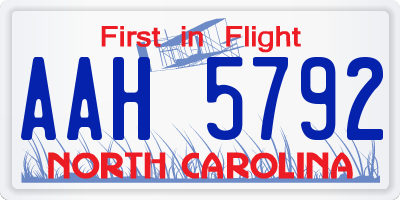 NC license plate AAH5792