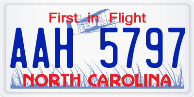 NC license plate AAH5797