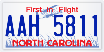 NC license plate AAH5811