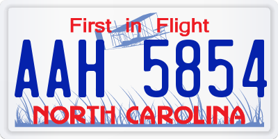 NC license plate AAH5854