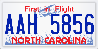 NC license plate AAH5856