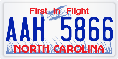 NC license plate AAH5866