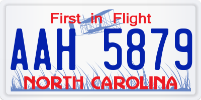 NC license plate AAH5879