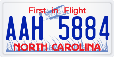 NC license plate AAH5884