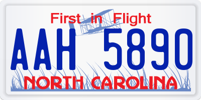 NC license plate AAH5890