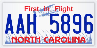 NC license plate AAH5896