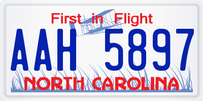 NC license plate AAH5897
