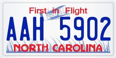 NC license plate AAH5902