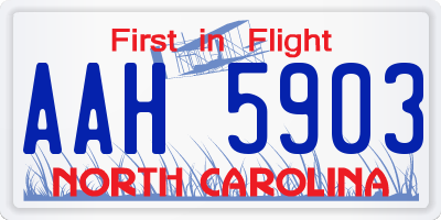 NC license plate AAH5903