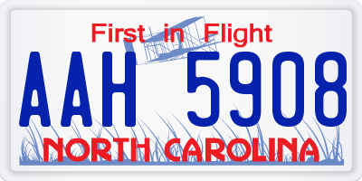 NC license plate AAH5908