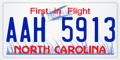 NC license plate AAH5913
