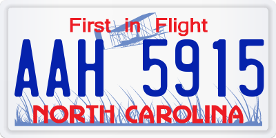 NC license plate AAH5915