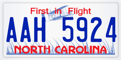 NC license plate AAH5924